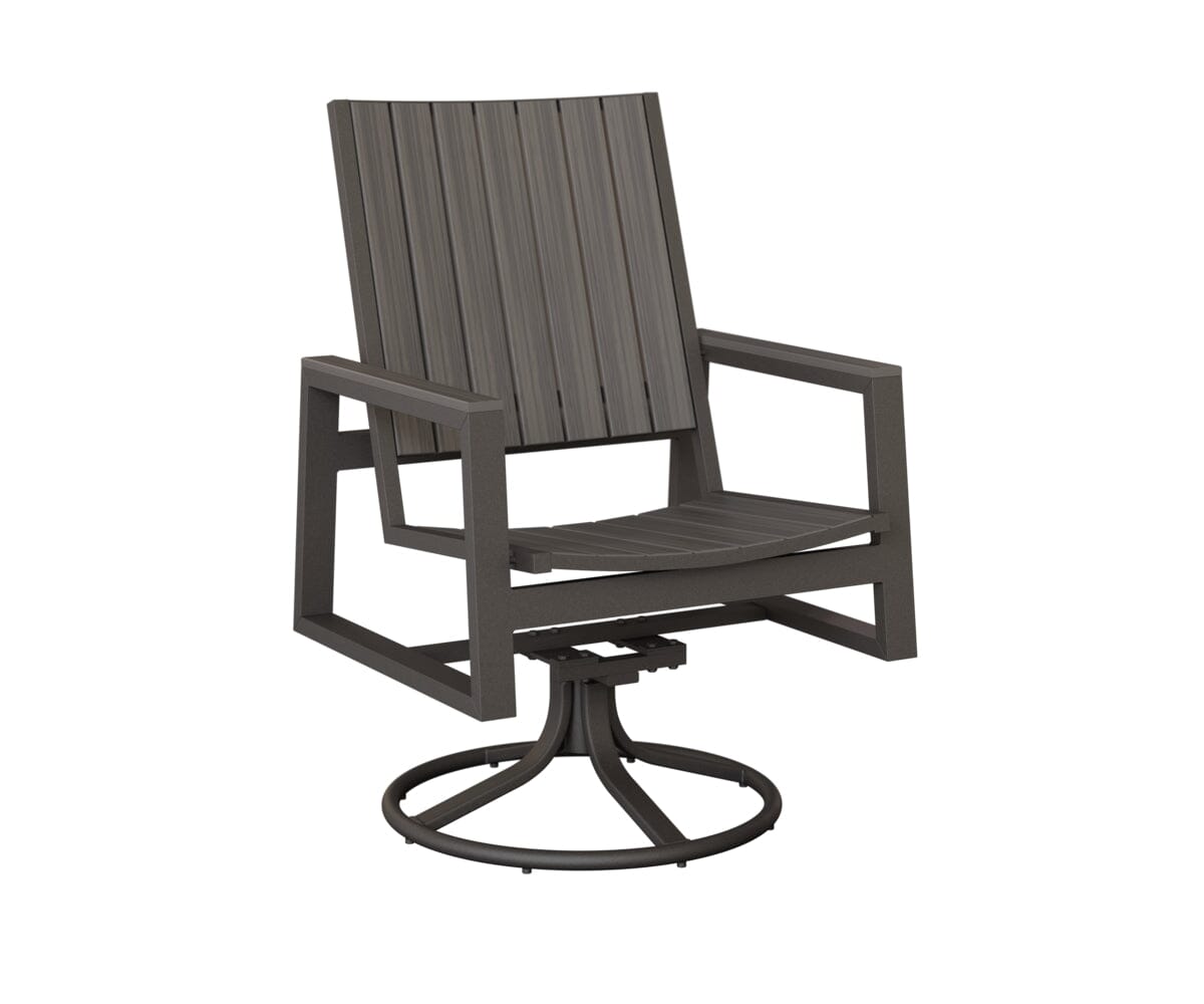 Vida Poly Swivel Rocker Dining Chair Dining Chairs Rockwood Outdoor Furniture Granite Speckle Natural Finish: Coastal Gray 