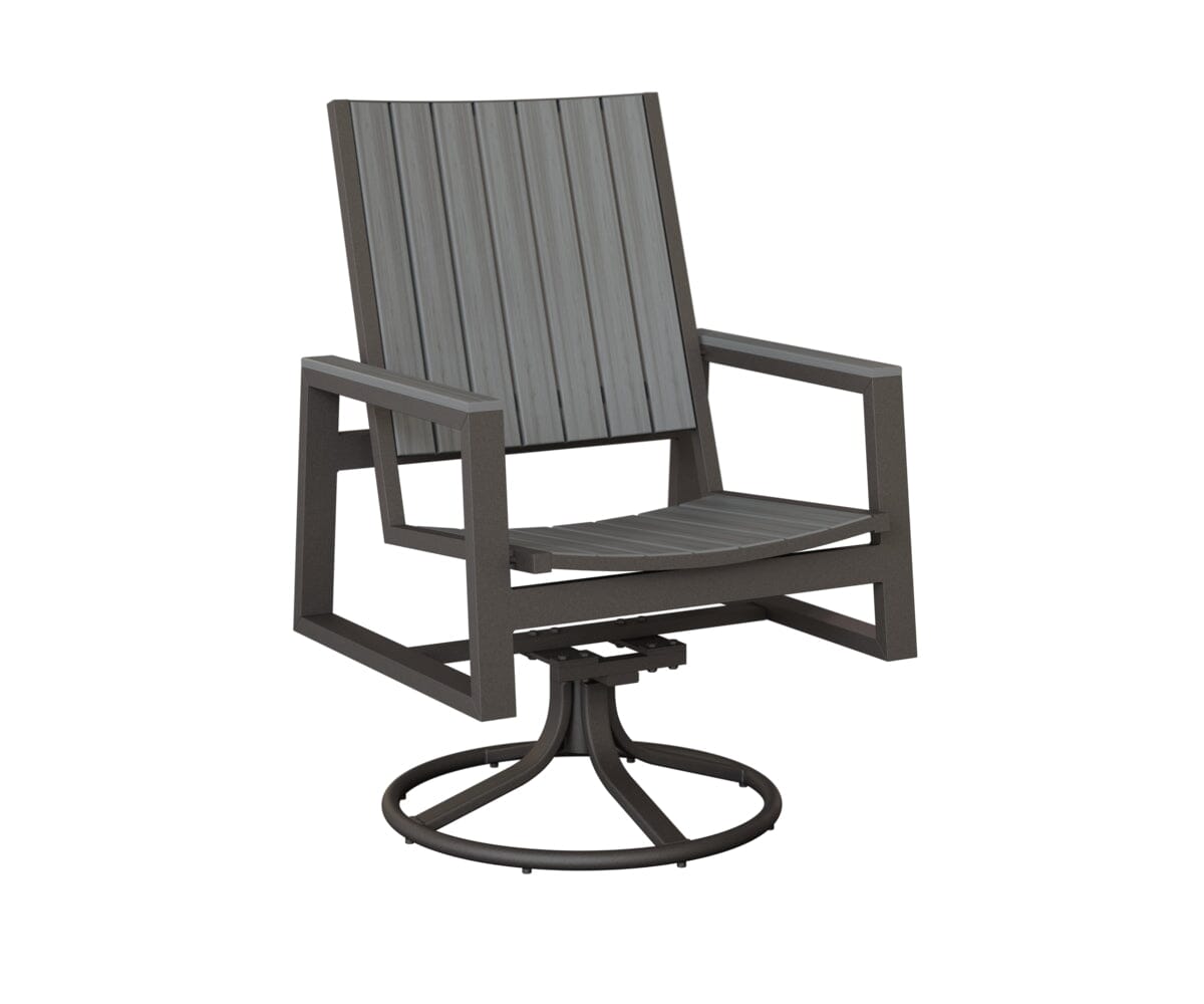 Vida Poly Swivel Rocker Dining Chair Dining Chairs Rockwood Outdoor Furniture Granite Speckle Natural Finish: Driftwood 