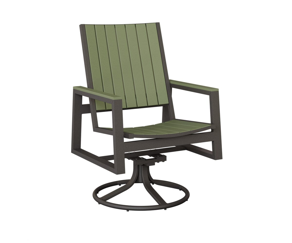 Vida Poly Swivel Rocker Dining Chair Dining Chairs Rockwood Outdoor Furniture Granite Speckle Sage 