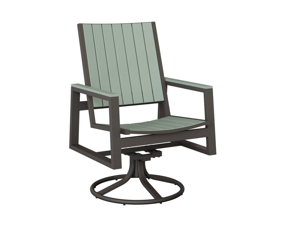 Vida Poly Swivel Rocker Dining Chair Dining Chairs Rockwood Outdoor Furniture Granite Speckle Sea foam 