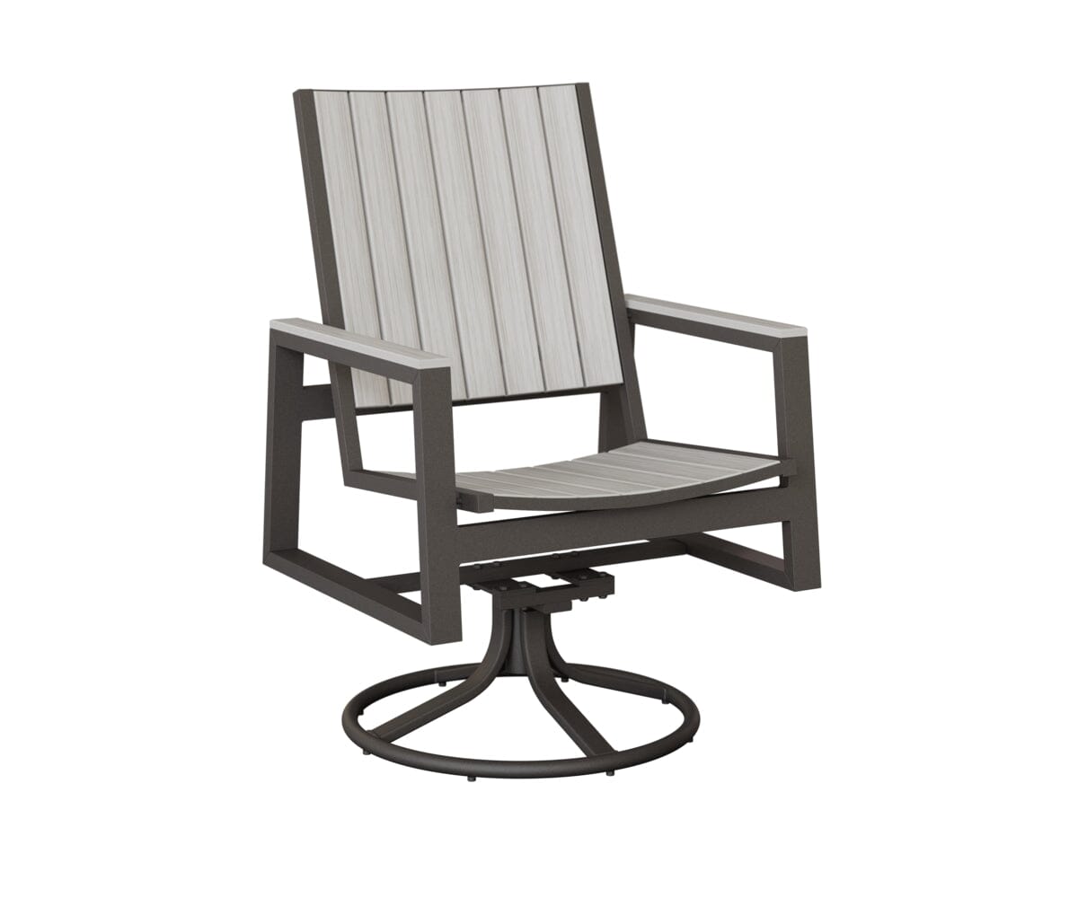 Vida Poly Swivel Rocker Dining Chair Dining Chairs Rockwood Outdoor Furniture Granite Speckle Natural Finish: Seashell 