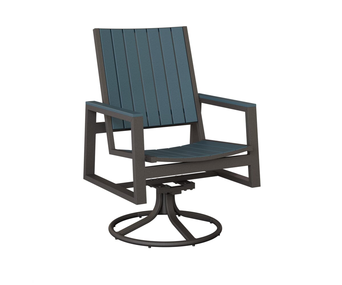 Vida Poly Swivel Rocker Dining Chair Dining Chairs Rockwood Outdoor Furniture Granite Speckle Slate 