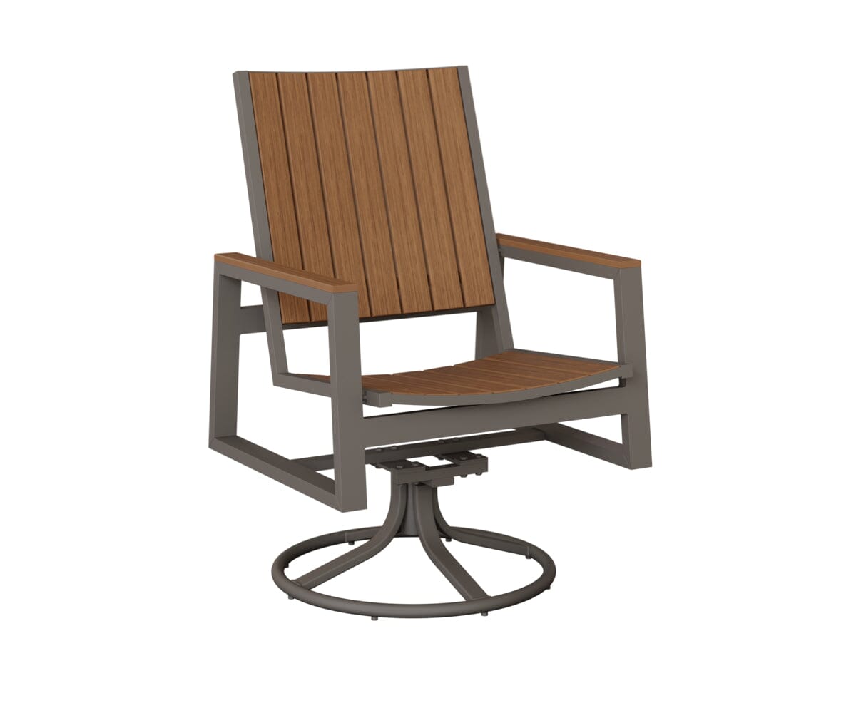 Vida Poly Swivel Rocker Dining Chair Dining Chairs Rockwood Outdoor Furniture Graphite Natural Finish: Antique Mahogany 
