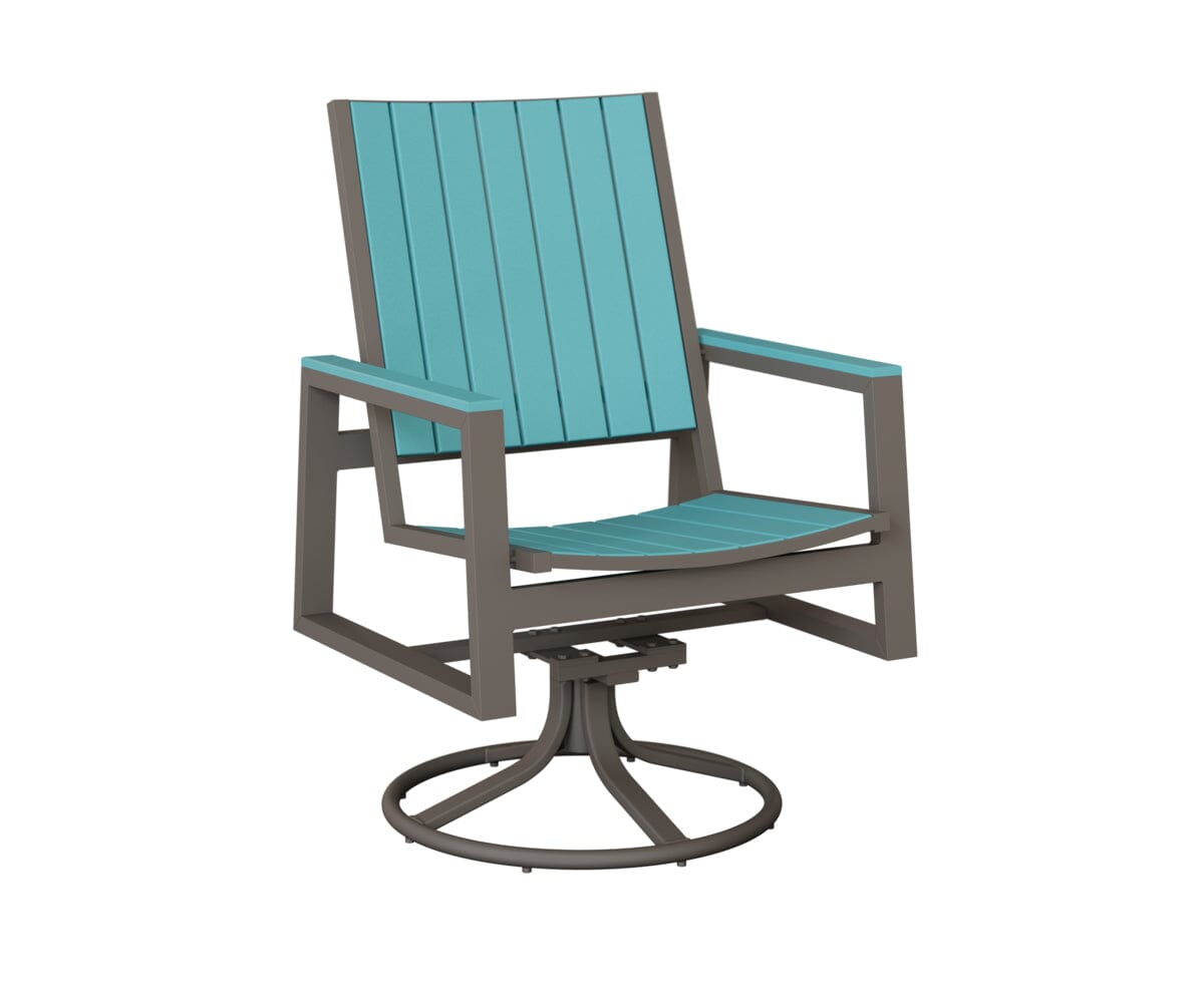 Vida Poly Swivel Rocker Dining Chair Dining Chairs Rockwood Outdoor Furniture Graphite Aruba Blue 