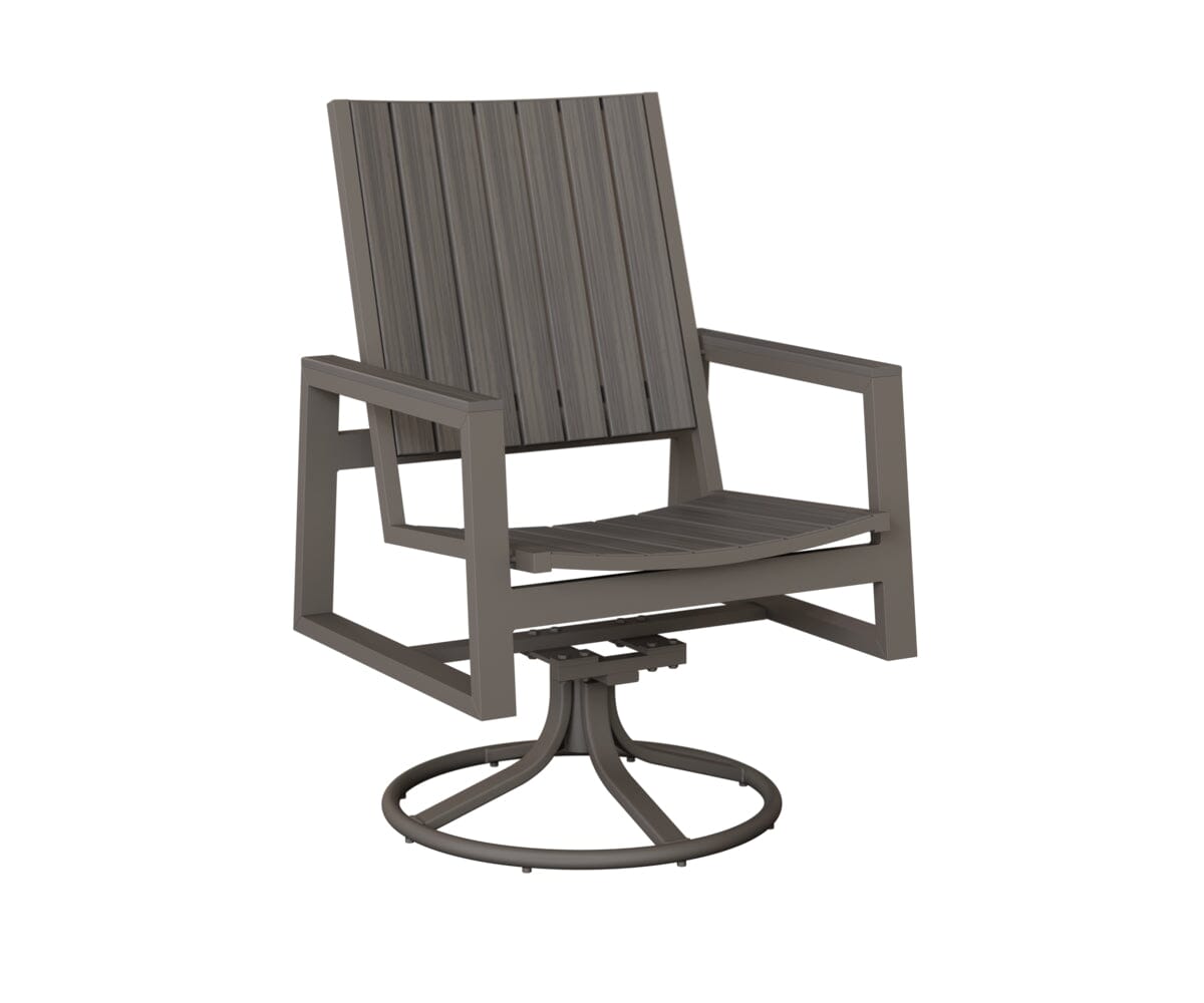 Vida Poly Swivel Rocker Dining Chair Dining Chairs Rockwood Outdoor Furniture Graphite Natural Finish: Coastal Gray 