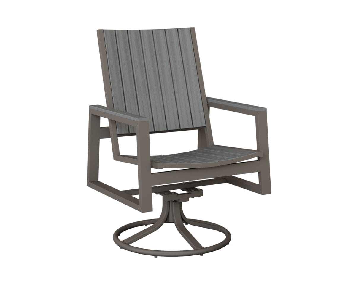Vida Poly Swivel Rocker Dining Chair Dining Chairs Rockwood Outdoor Furniture Graphite Natural Finish: Driftwood 