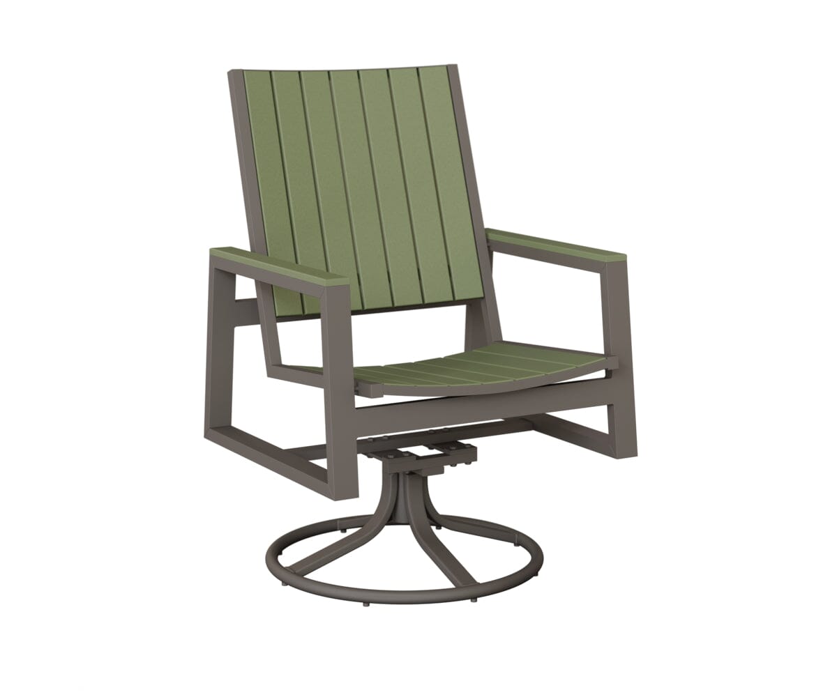 Vida Poly Swivel Rocker Dining Chair Dining Chairs Rockwood Outdoor Furniture Graphite Sage 