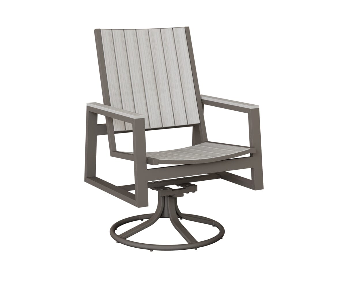 Vida Poly Swivel Rocker Dining Chair Dining Chairs Rockwood Outdoor Furniture Graphite Natural Finish: Seashell 