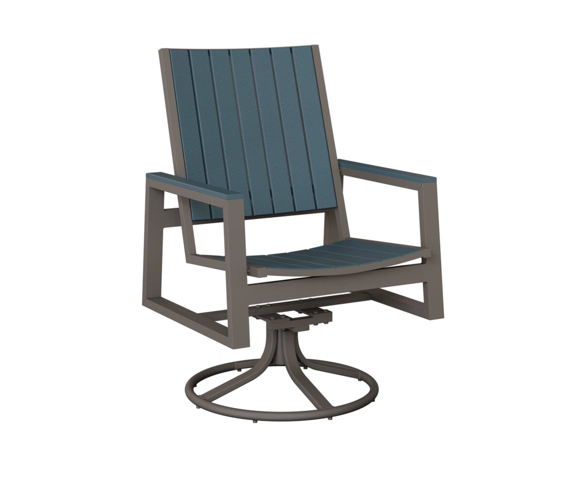 Vida Poly Swivel Rocker Dining Chair Dining Chairs Rockwood Outdoor Furniture Graphite Slate 