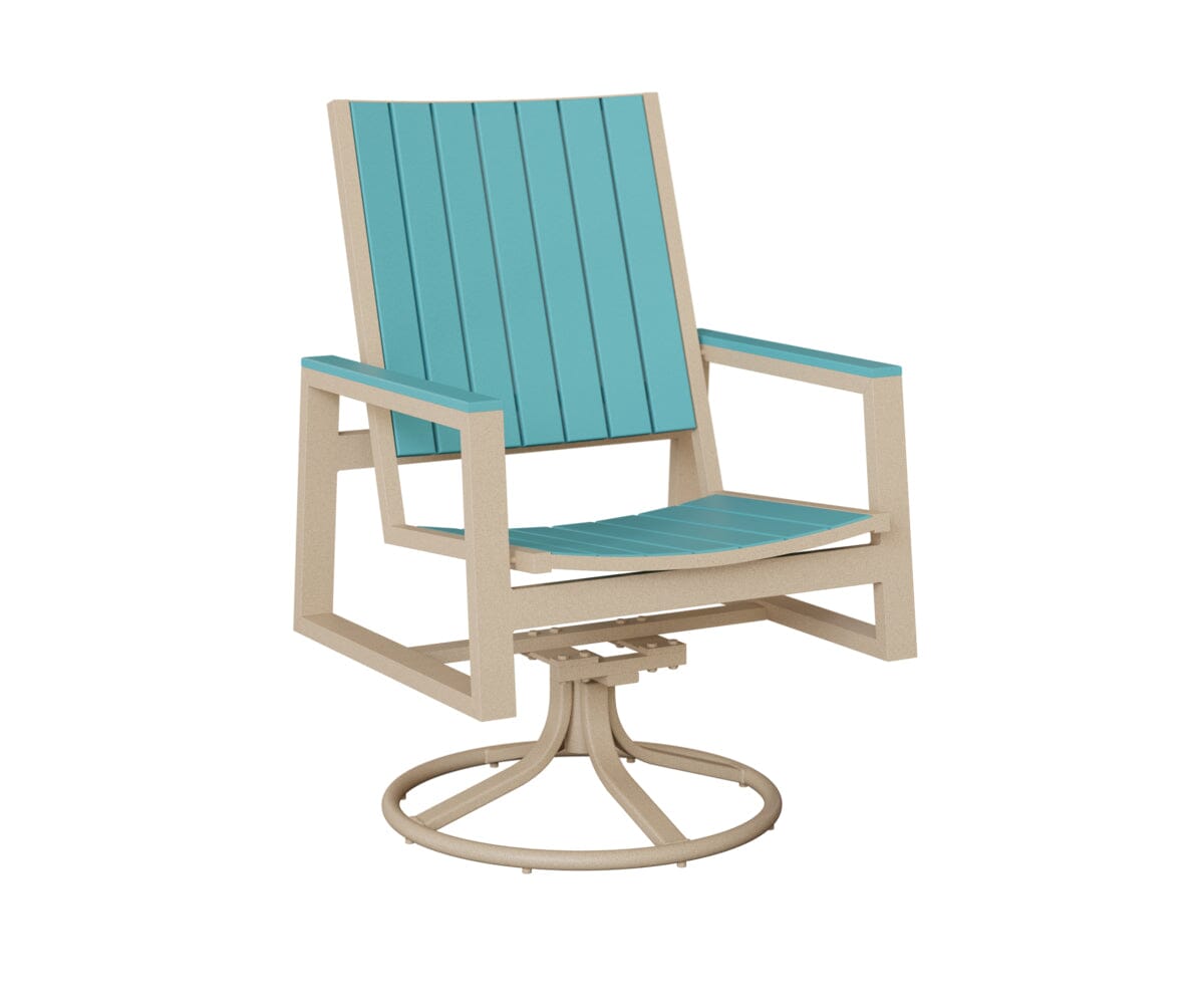 Vida Poly Swivel Rocker Dining Chair Dining Chairs Rockwood Outdoor Furniture Luna Multi Aruba Blue 