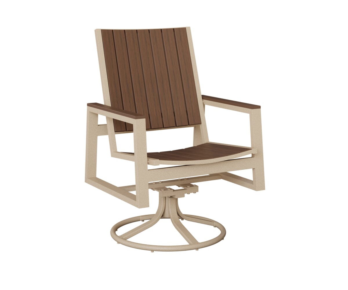 Vida Poly Swivel Rocker Dining Chair Dining Chairs Rockwood Outdoor Furniture Luna Multi Natural Finish: Brazilian Walnut 