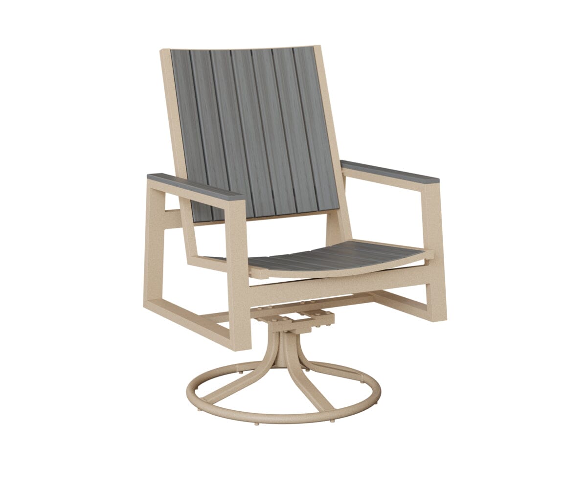 Vida Poly Swivel Rocker Dining Chair Dining Chairs Rockwood Outdoor Furniture Luna Multi Natural Finish: Driftwood 