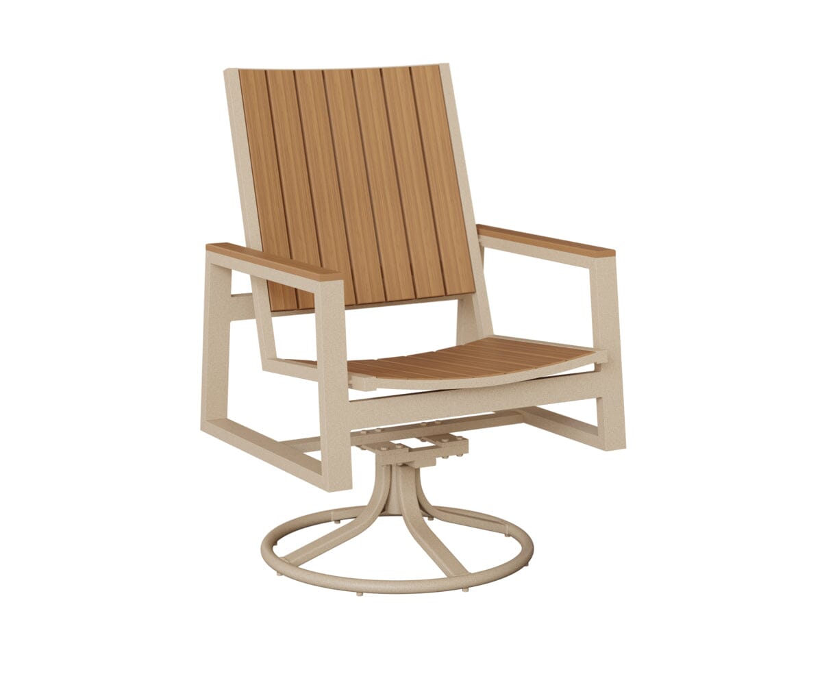 Vida Poly Swivel Rocker Dining Chair Dining Chairs Rockwood Outdoor Furniture Luna Multi Natural Finish: Natural Teak 