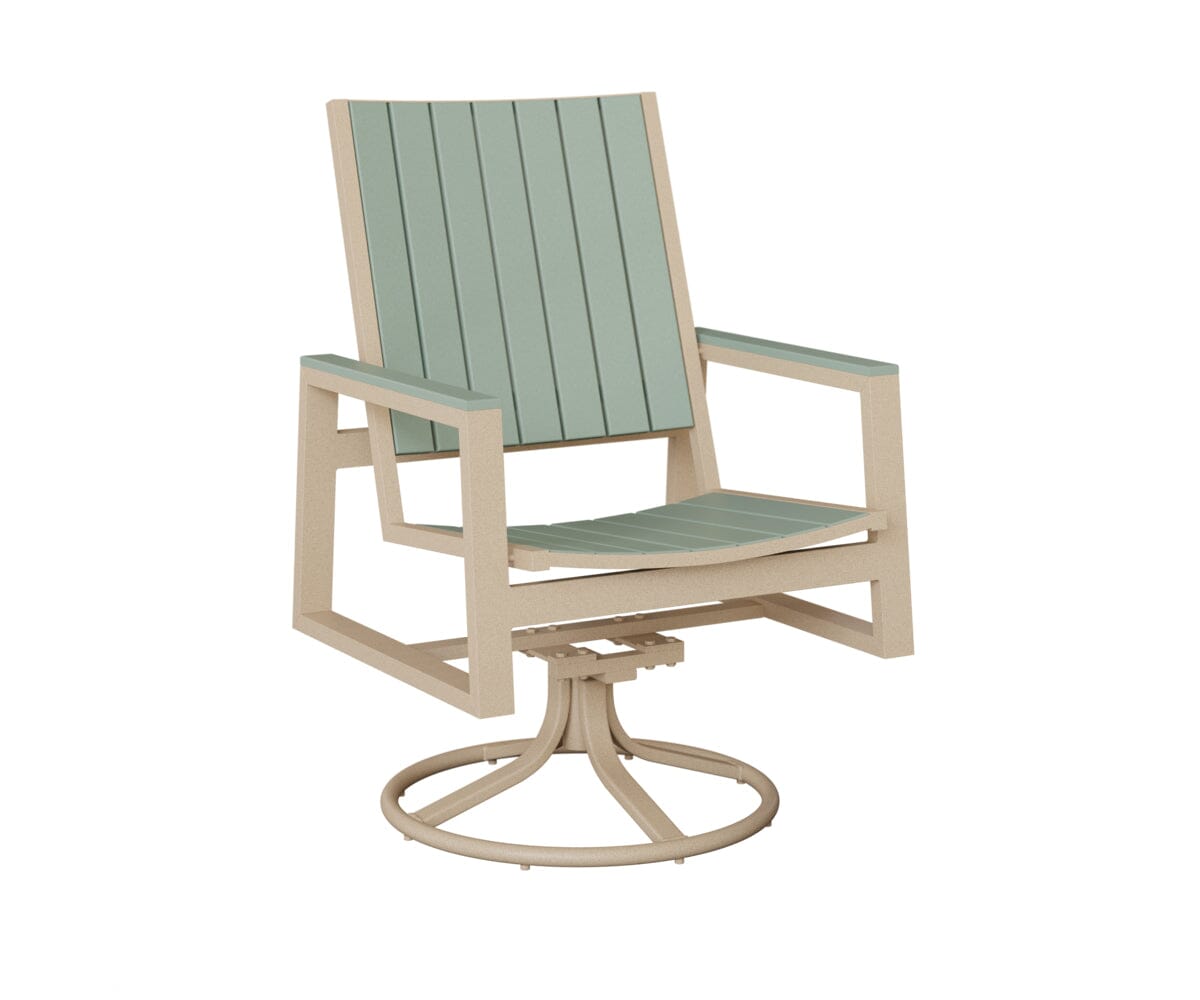 Vida Poly Swivel Rocker Dining Chair Dining Chairs Rockwood Outdoor Furniture Luna Multi Sea foam 