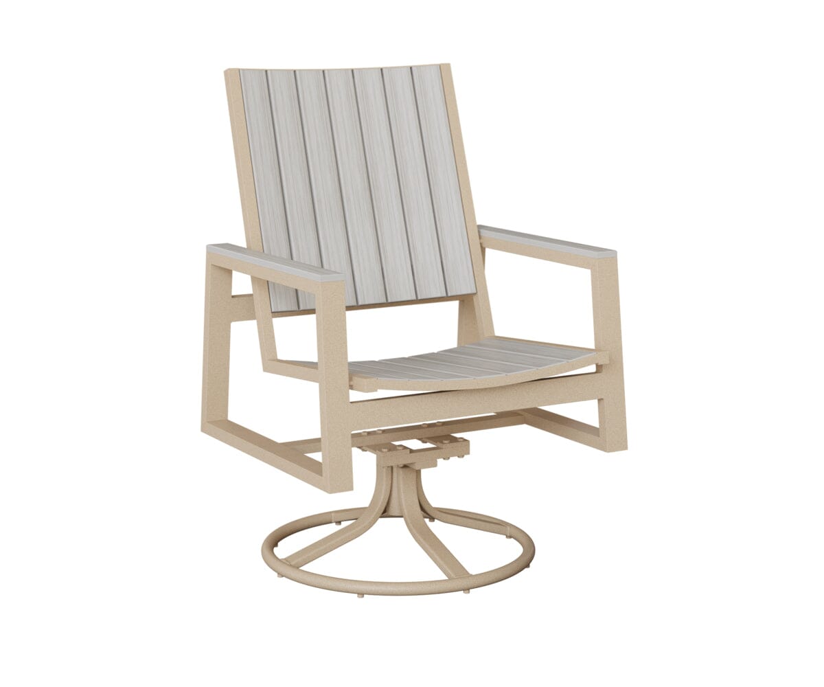 Vida Poly Swivel Rocker Dining Chair Dining Chairs Rockwood Outdoor Furniture Luna Multi Natural Finish: Seashell 