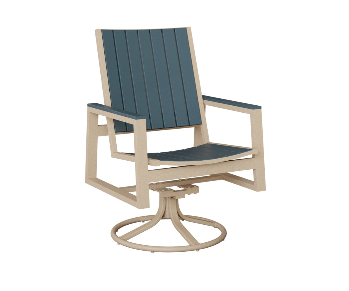 Vida Poly Swivel Rocker Dining Chair Dining Chairs Rockwood Outdoor Furniture Luna Multi Slate 
