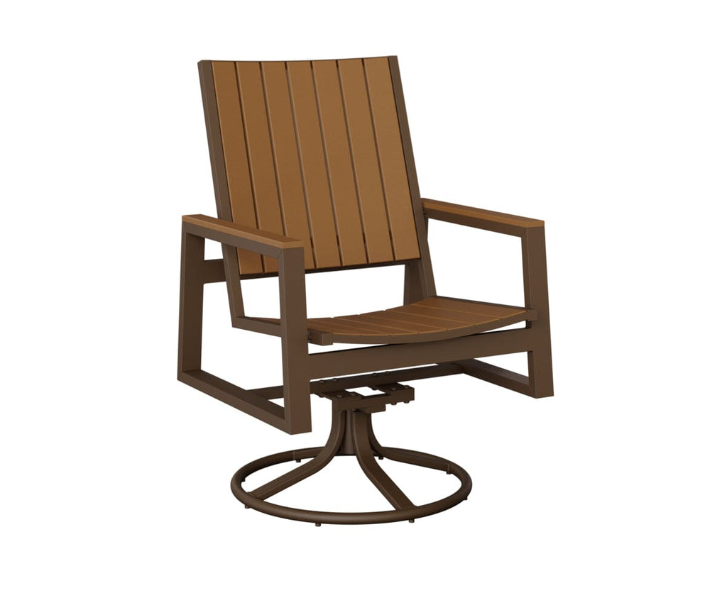 Vida Poly Swivel Rocker Dining Chair Rockwood Outdoor Furniture Cedar A 