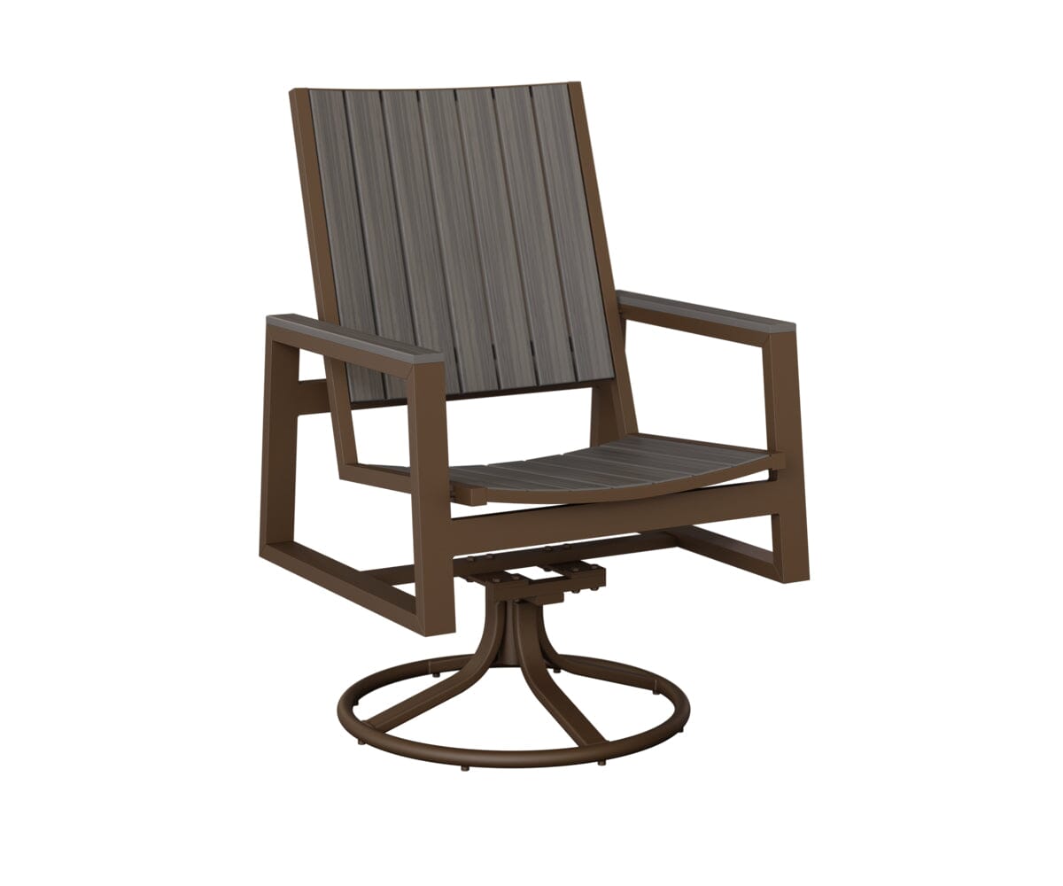 Vida Poly Swivel Rocker Dining Chair Dining Chairs Rockwood Outdoor Furniture Mesquite Wood Vein Natural Finish: Coastal Gray 
