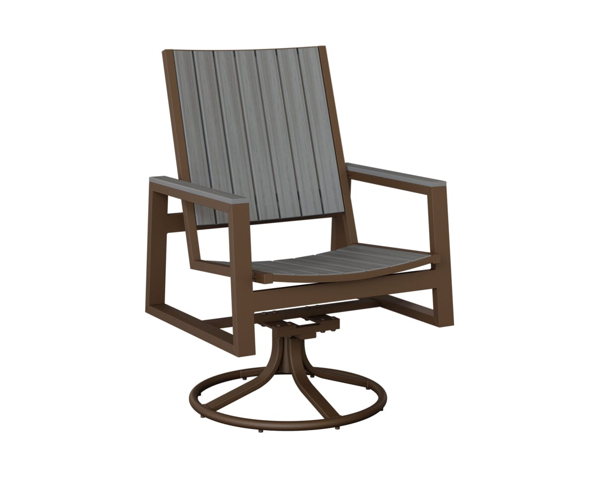 Vida Poly Swivel Rocker Dining Chair Dining Chairs Rockwood Outdoor Furniture Mesquite Wood Vein Natural Finish: Driftwood 