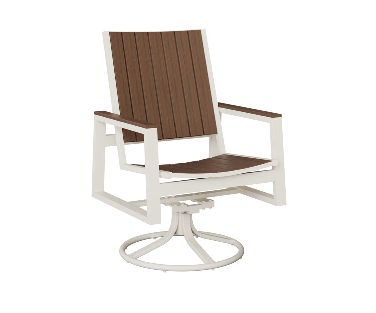 Vida Poly Swivel Rocker Dining Chair Dining Chairs Rockwood Outdoor Furniture White Natural Finish: Brazilian Walnut 