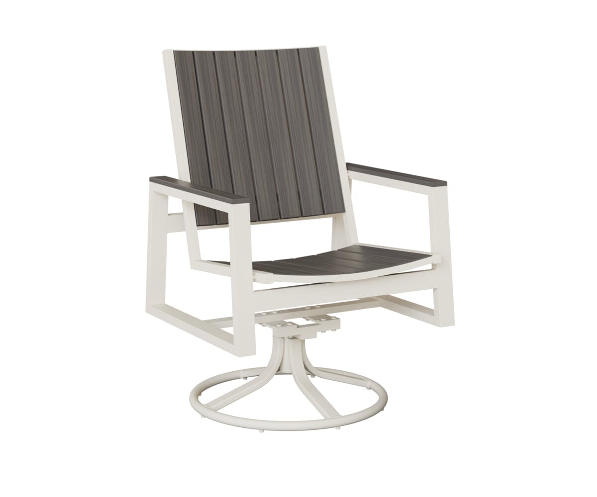 Vida Poly Swivel Rocker Dining Chair Dining Chairs Rockwood Outdoor Furniture White Natural Finish: Coastal Gray 