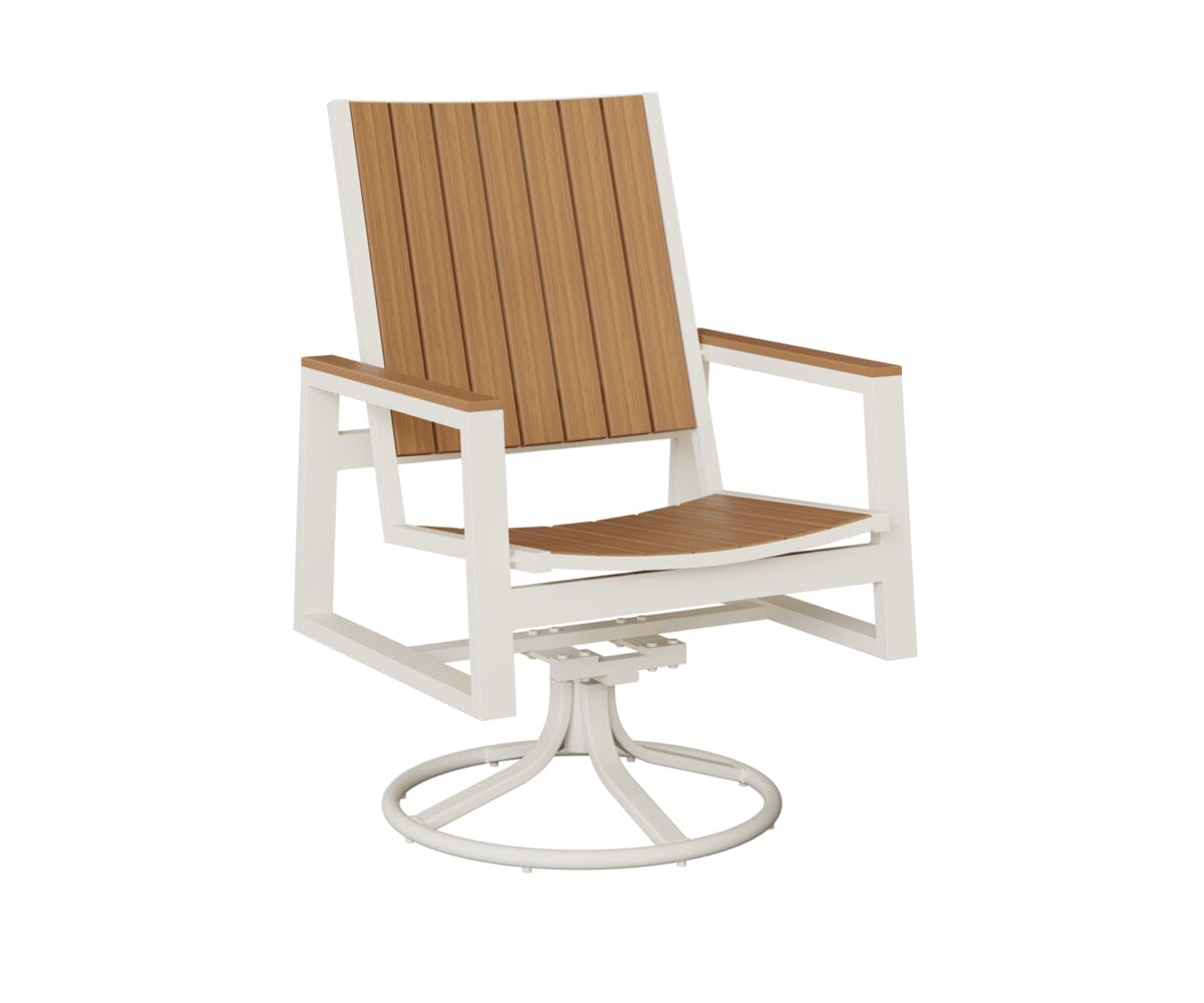Vida Poly Swivel Rocker Dining Chair Dining Chairs Rockwood Outdoor Furniture White Natural Finish: Natural Teak 