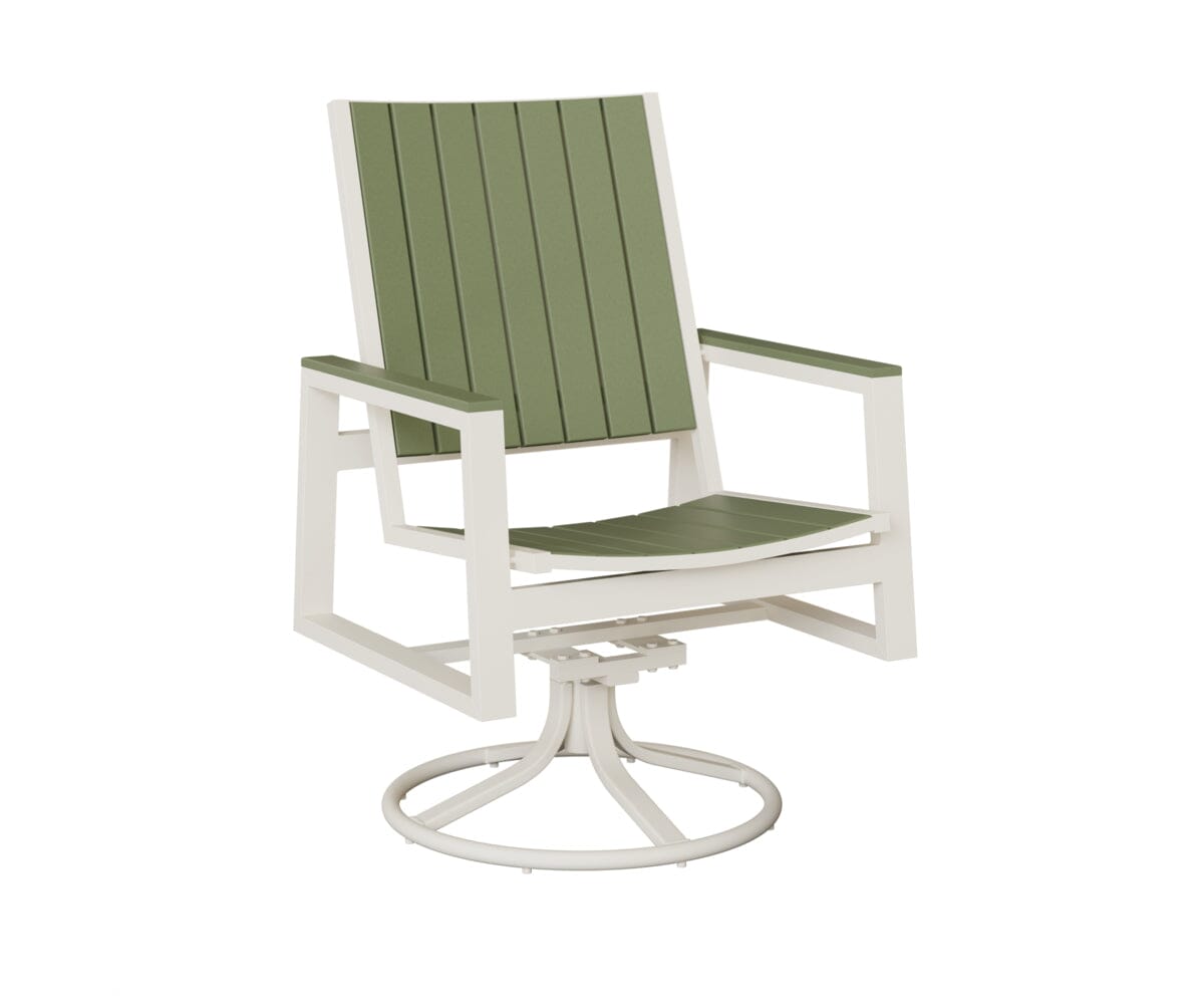 Vida Poly Swivel Rocker Dining Chair Dining Chairs Rockwood Outdoor Furniture White Sage 