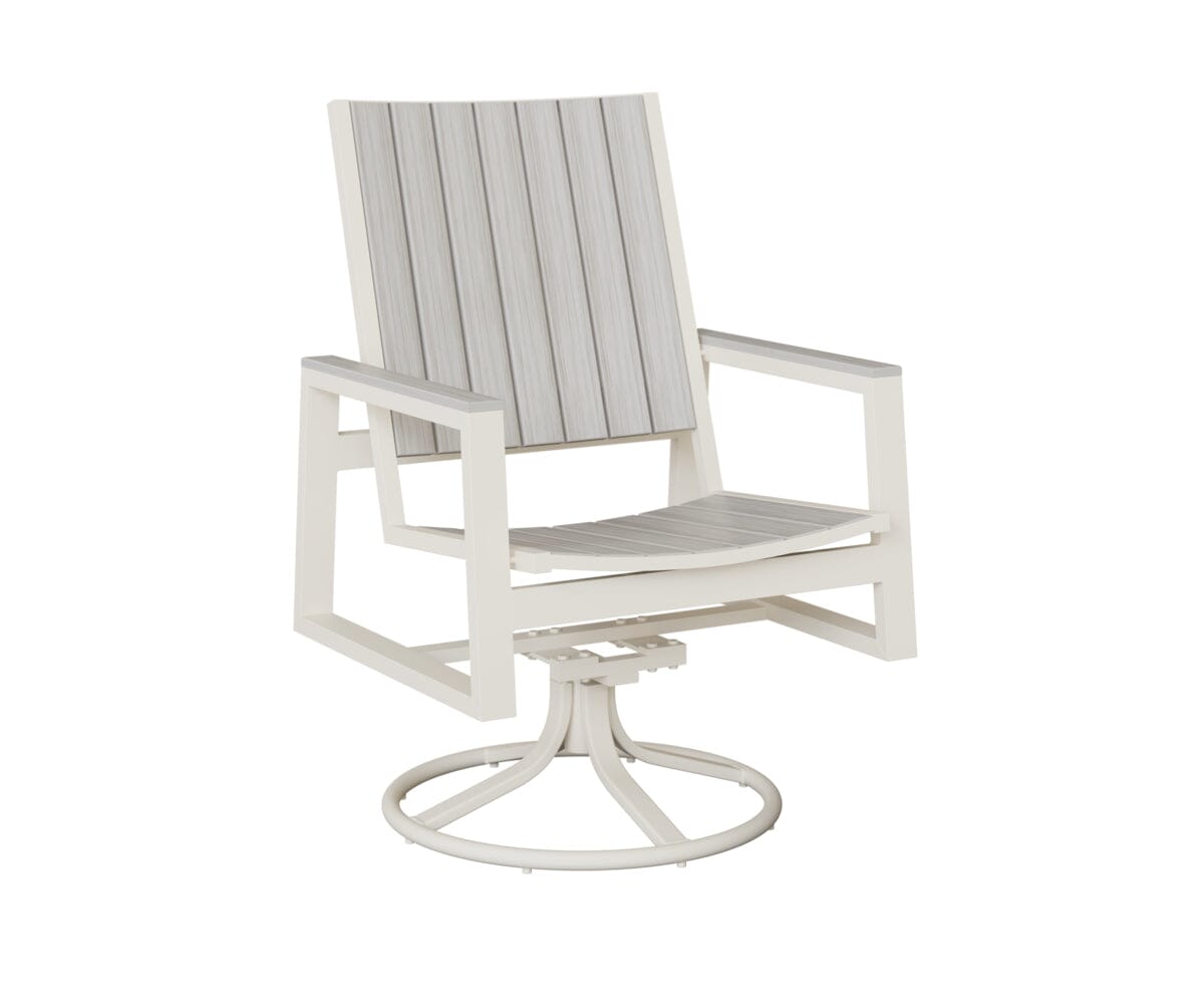 Vida Poly Swivel Rocker Dining Chair Dining Chairs Rockwood Outdoor Furniture White Natural Finish: Seashell 