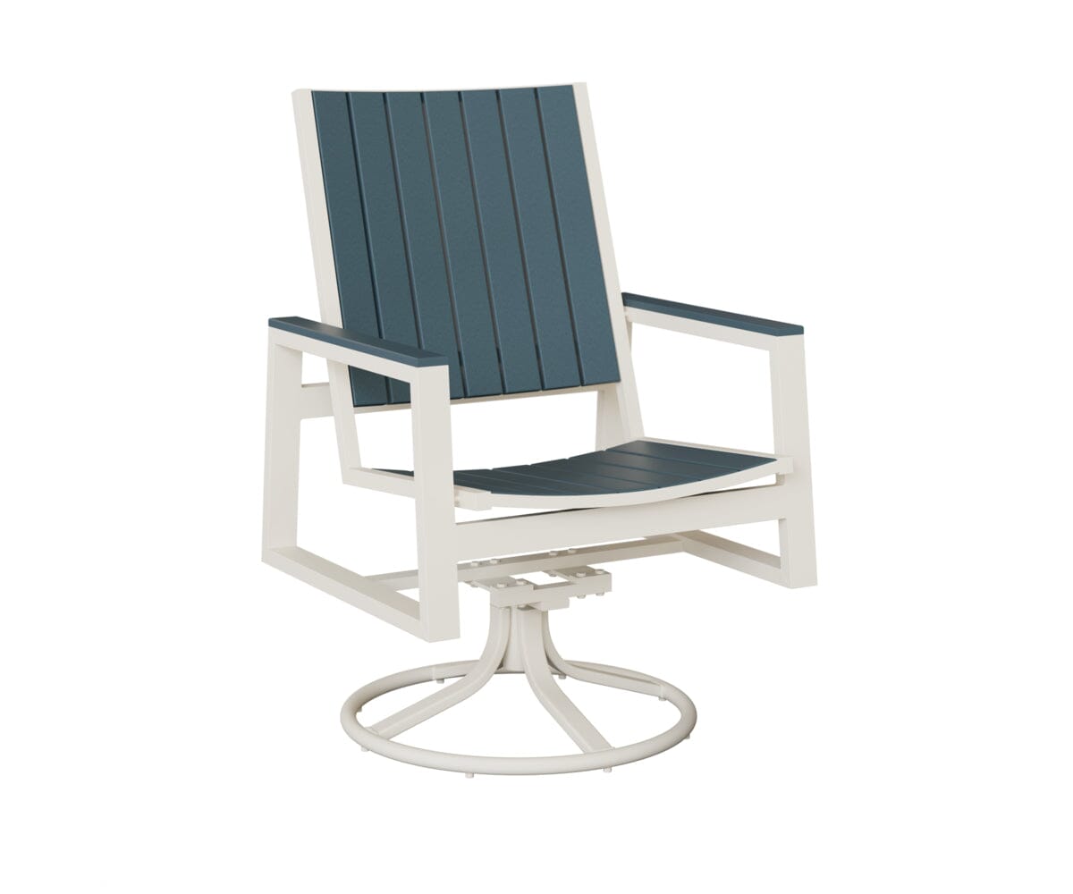 Vida Poly Swivel Rocker Dining Chair Dining Chairs Rockwood Outdoor Furniture White Slate 