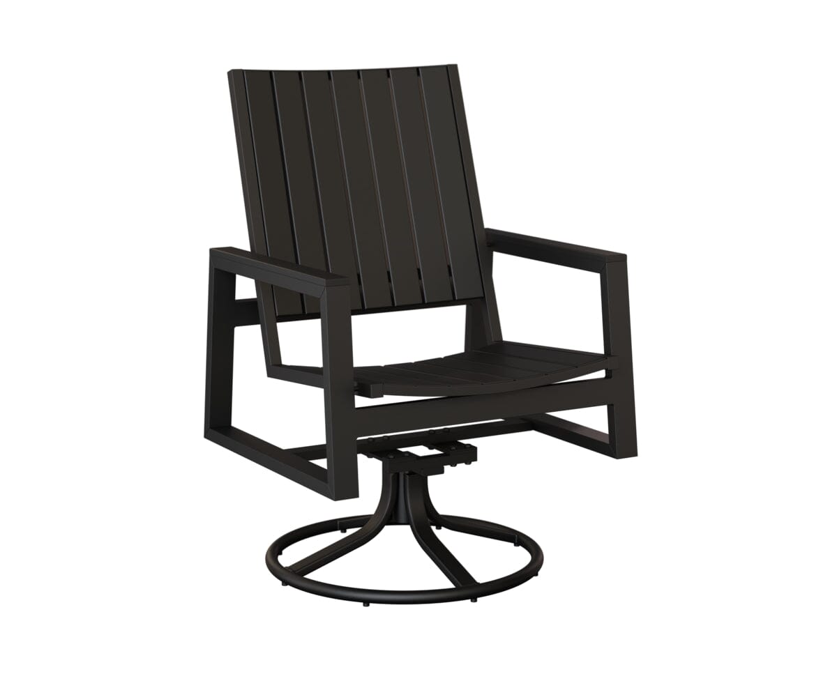 Vida Poly Swivel Rocker Dining Chair Dining Chairs Rockwood Outdoor Furniture Black Black 