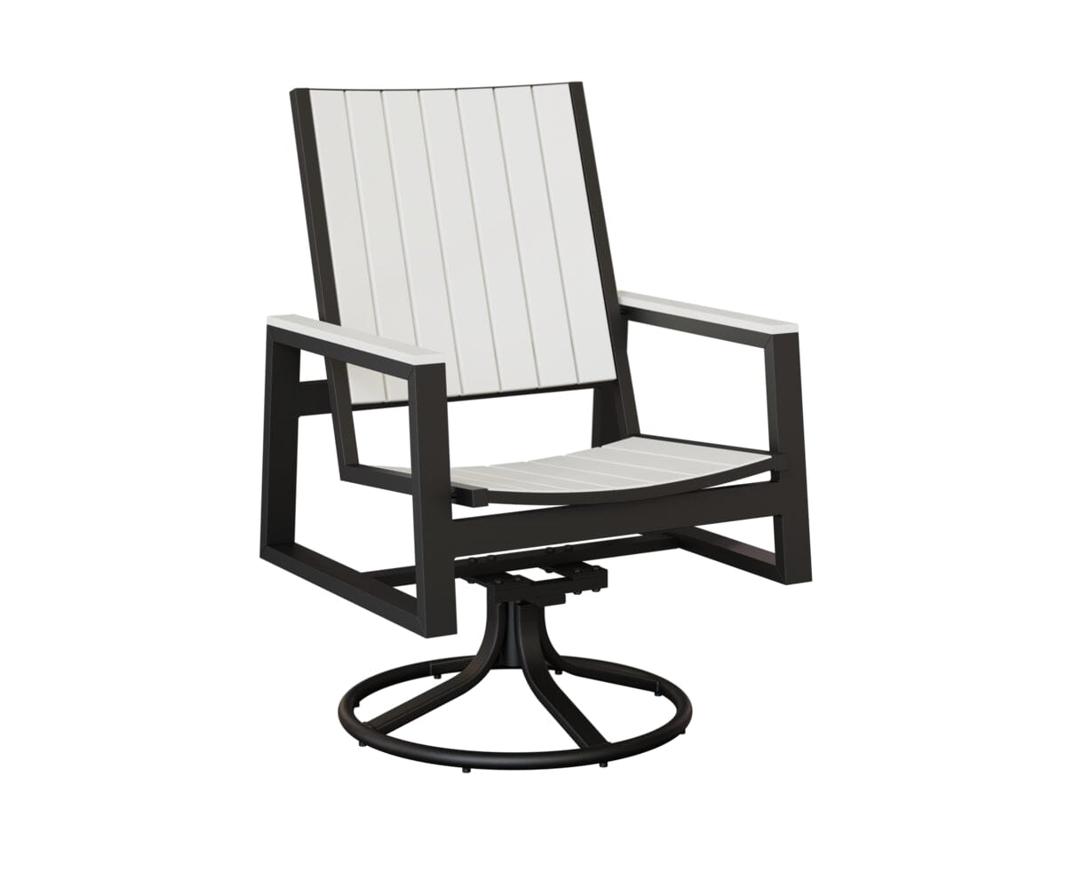 Vida Poly Swivel Rocker Dining Chair Dining Chairs Rockwood Outdoor Furniture Black White 