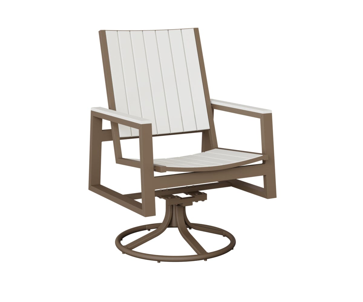 Vida Poly Swivel Rocker Dining Chair Dining Chairs Rockwood Outdoor Furniture Clay White 