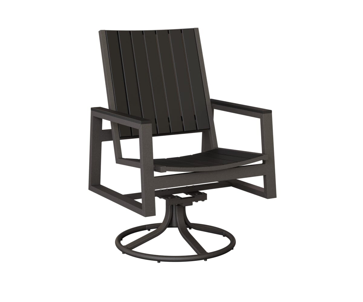 Vida Poly Swivel Rocker Dining Chair Dining Chairs Rockwood Outdoor Furniture Granite Speckle Black 