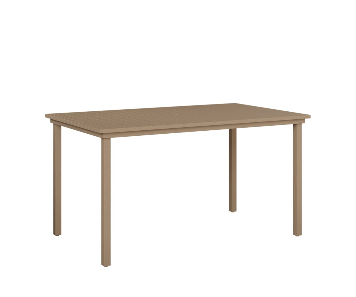 Vida 44"x73" Table - Aluminum Top - Bar Rockwood Outdoor Furniture Oak Wood Vein 