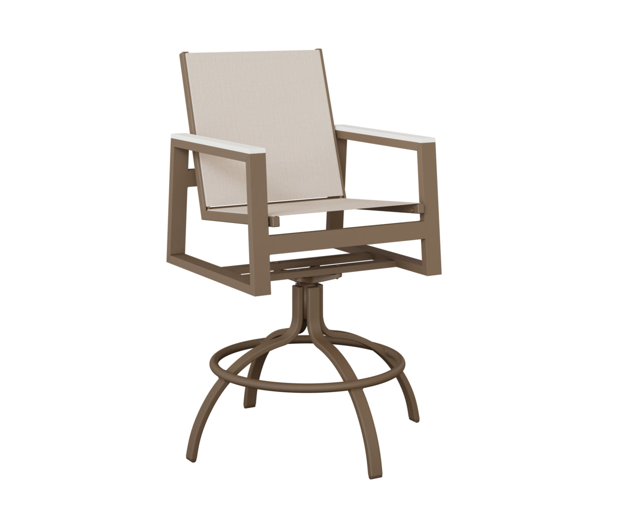 Vida Sling Swivel Bar Chair