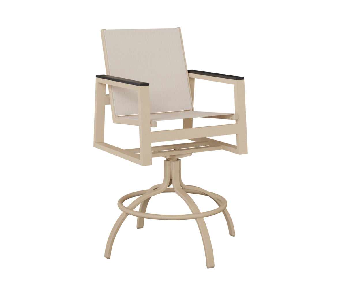 Vida Sling Swivel Bar Chair