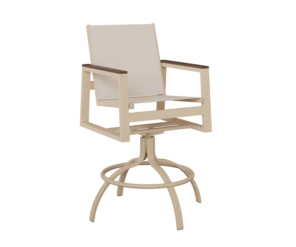 Vida Sling Swivel Bar Chair