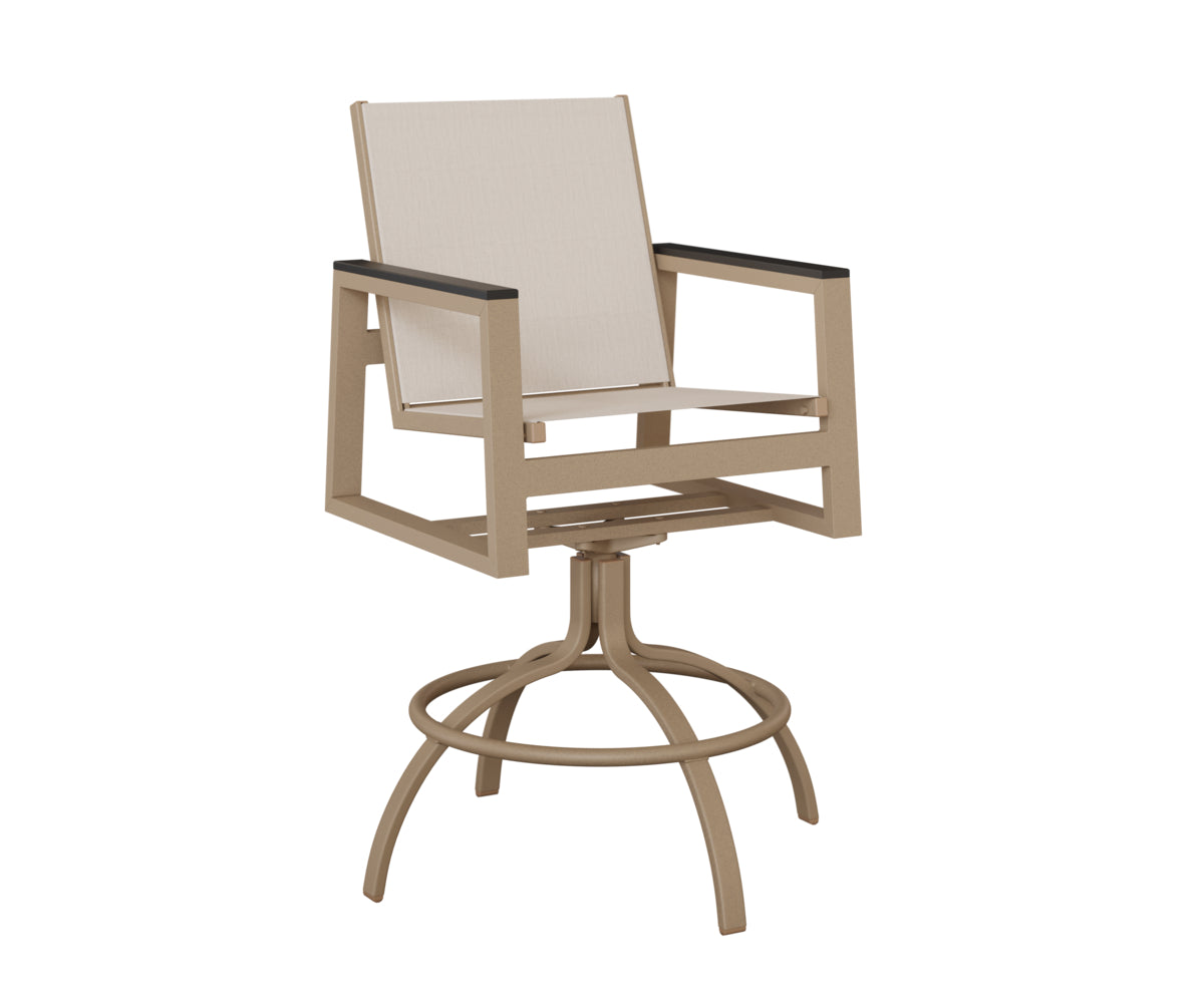 Vida Sling Swivel Bar Chair