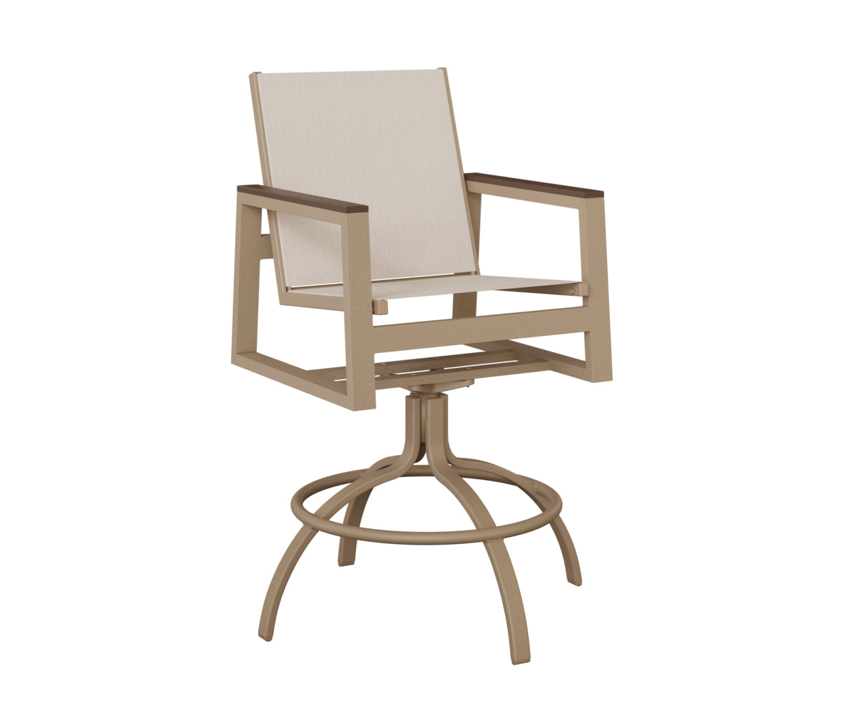 Vida Sling Swivel Bar Chair