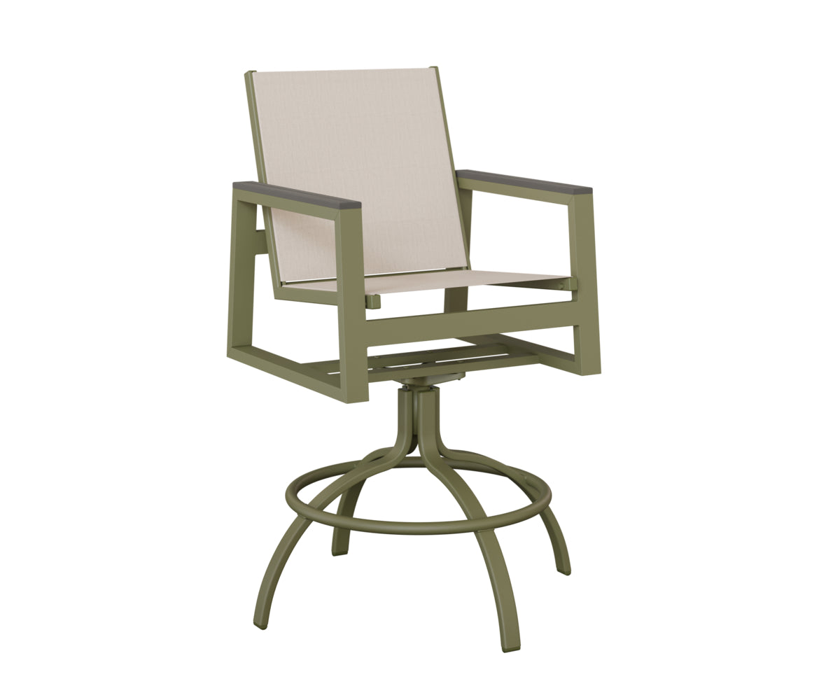 Vida Sling Swivel Bar Chair