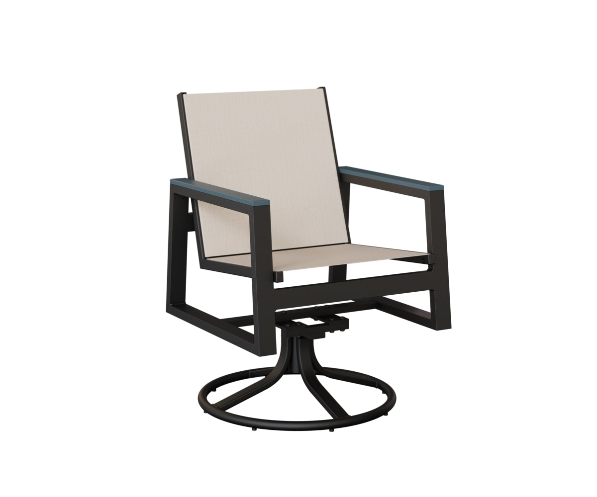 Vida Padded Sling Swivel Rocker Dining Chair