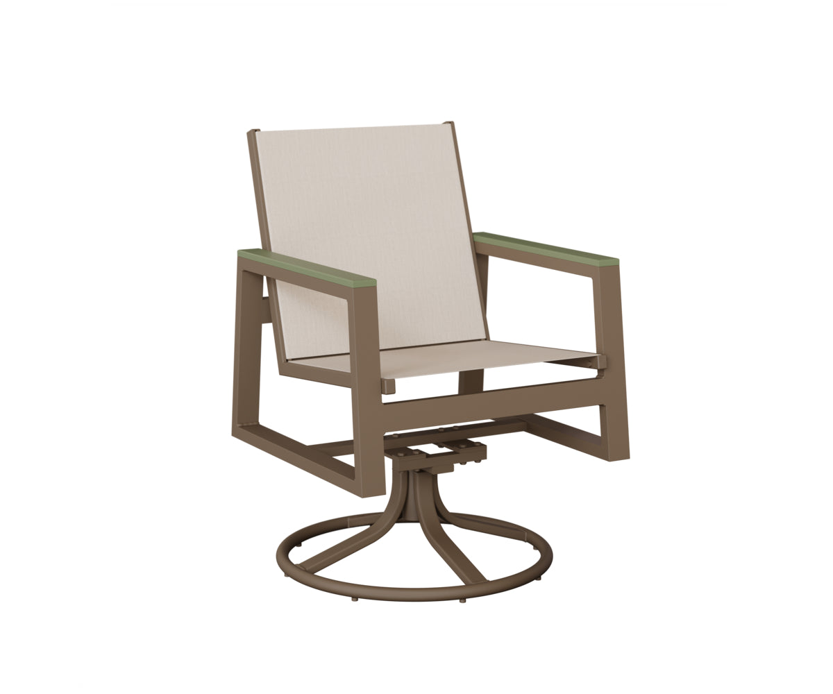 Vida Padded Sling Swivel Rocker Dining Chair