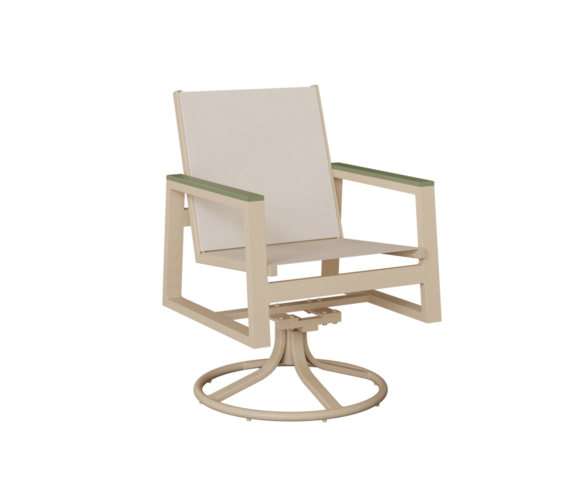 Vida Sling Swivel Rocker Dining Chair
