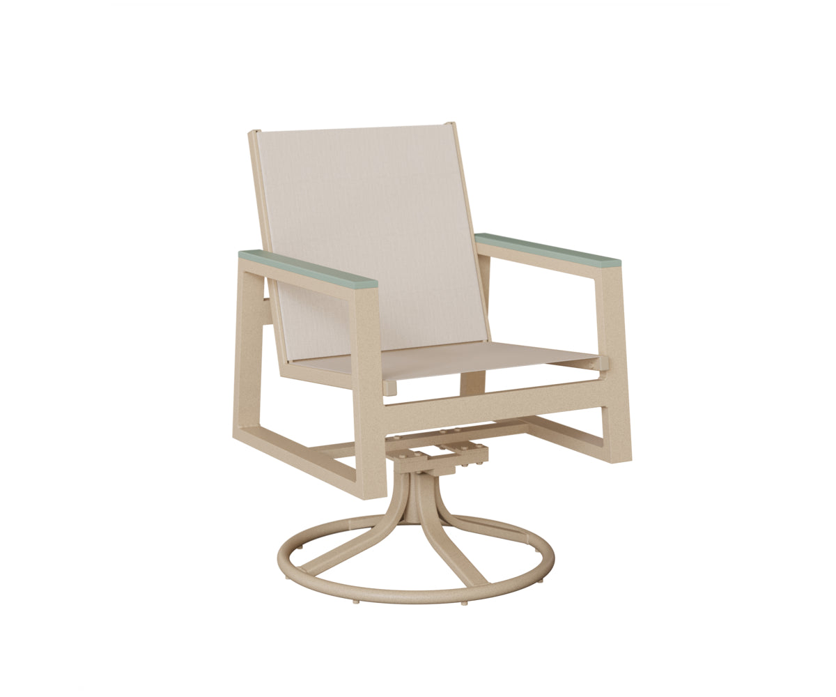 Vida Padded Sling Swivel Rocker Dining Chair