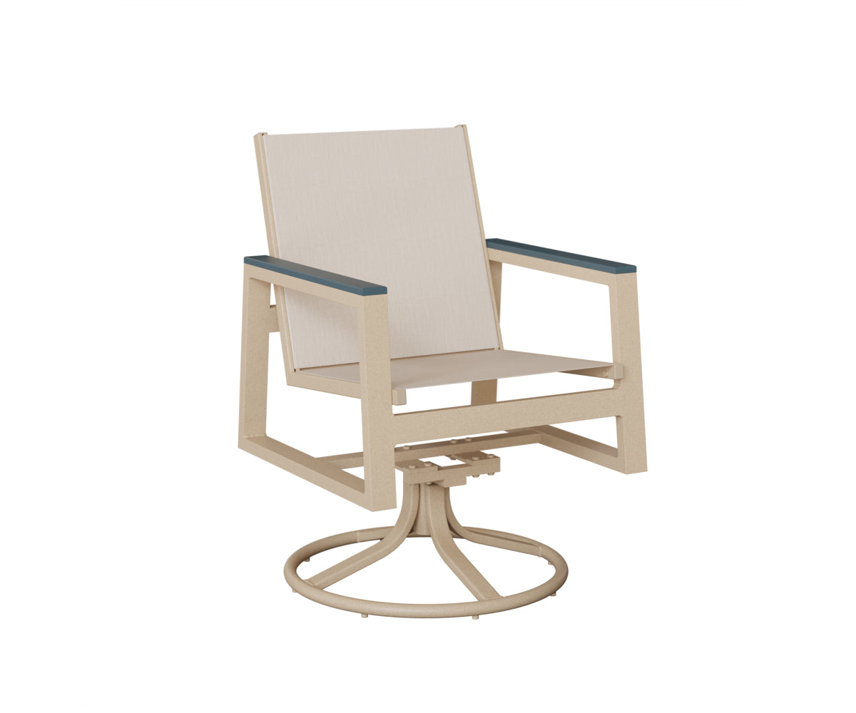Vida Padded Sling Swivel Rocker Dining Chair