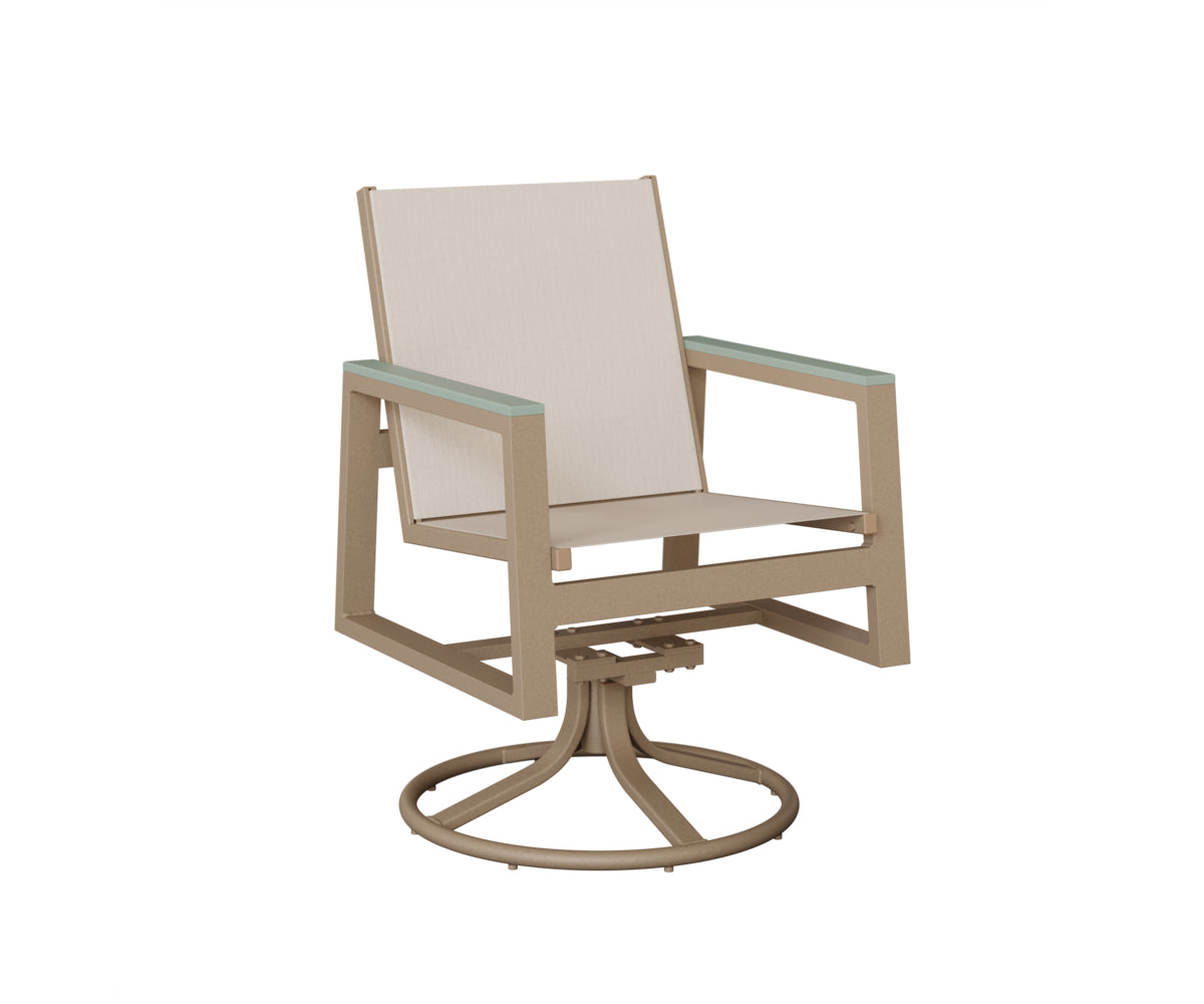 Vida Padded Sling Swivel Rocker Dining Chair