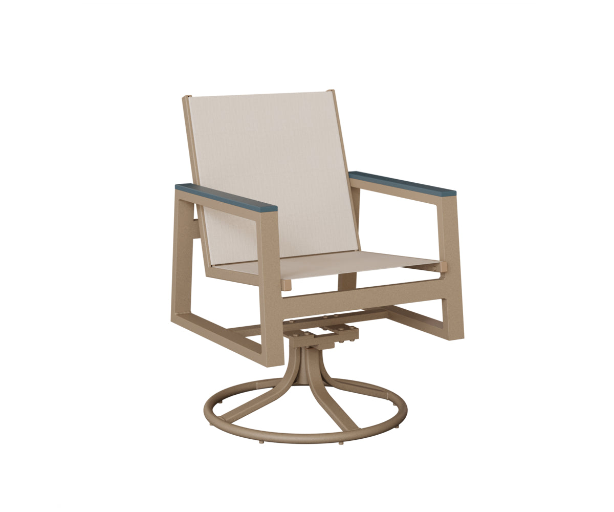 Vida Padded Sling Swivel Rocker Dining Chair