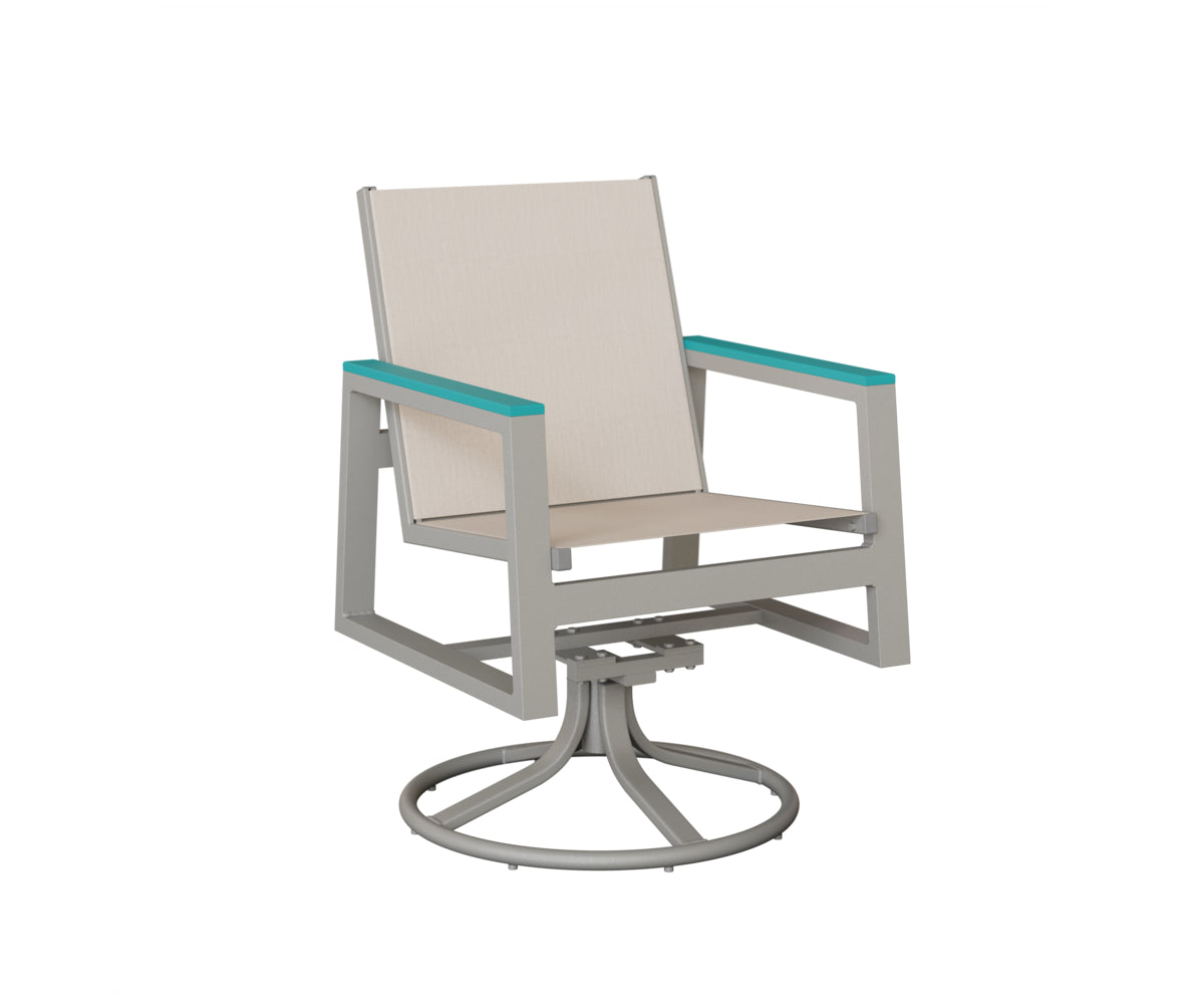 Vida Padded Sling Swivel Rocker Dining Chair