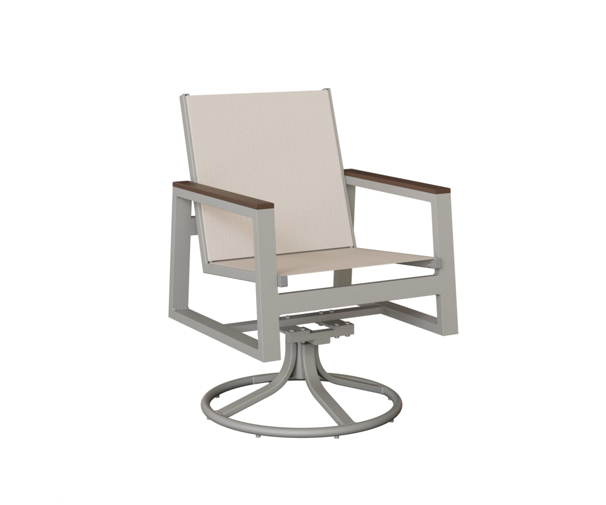 Vida Padded Sling Swivel Rocker Dining Chair