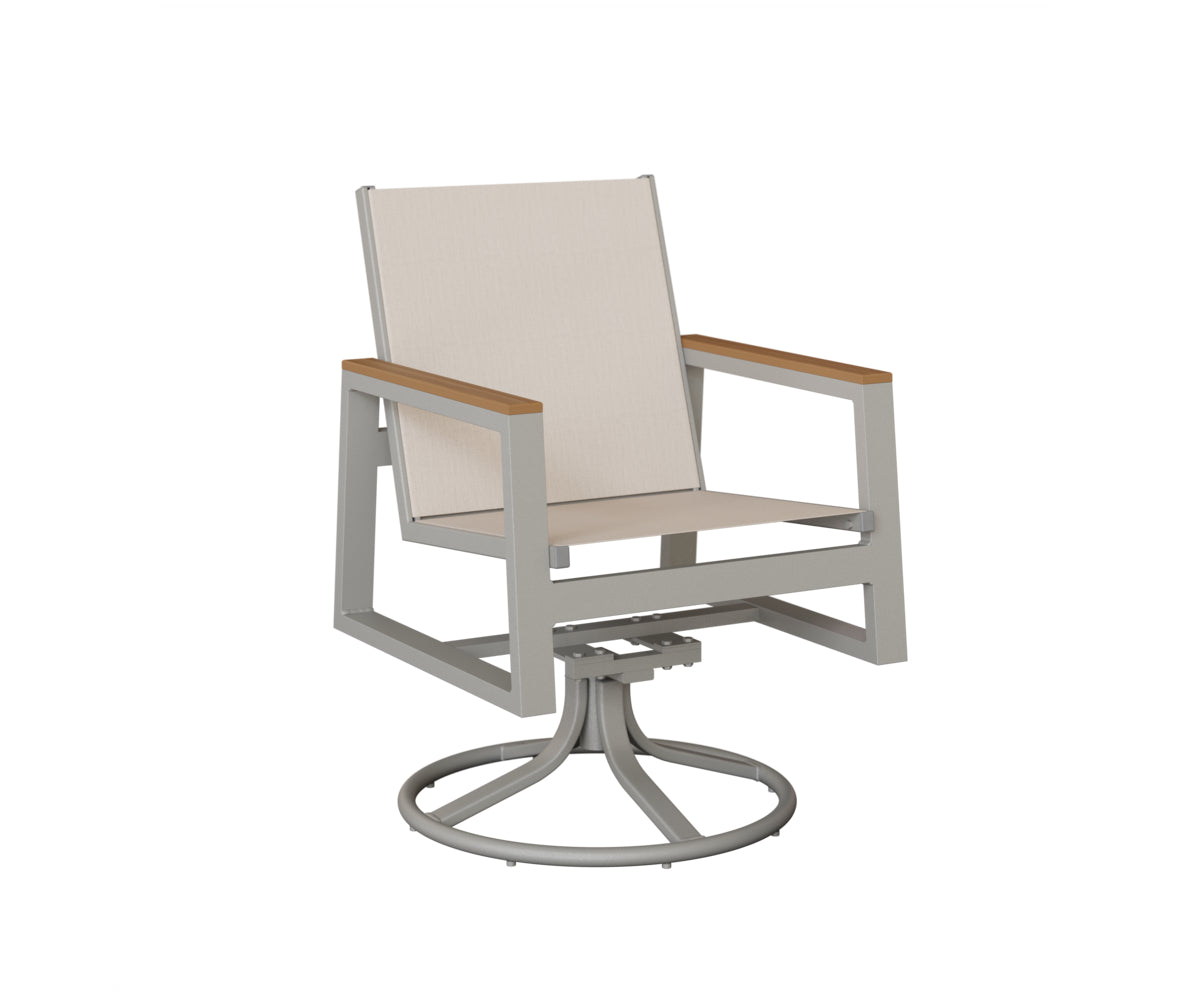 Vida Padded Sling Swivel Rocker Dining Chair